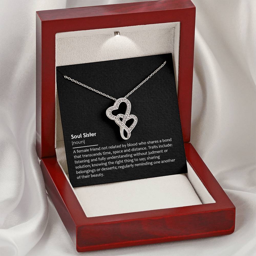 Soul Sister - Interclocking Hearts Necklace Double Hearts Necklace