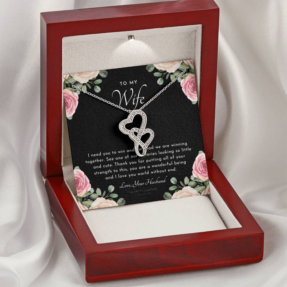 Postpartum Gift For Wife Gift For Wife Post Pregnancy Becoming A Mother Gift Gift For Wife Birth Wife After Pregnancy  3 Double Hearts Necklace
