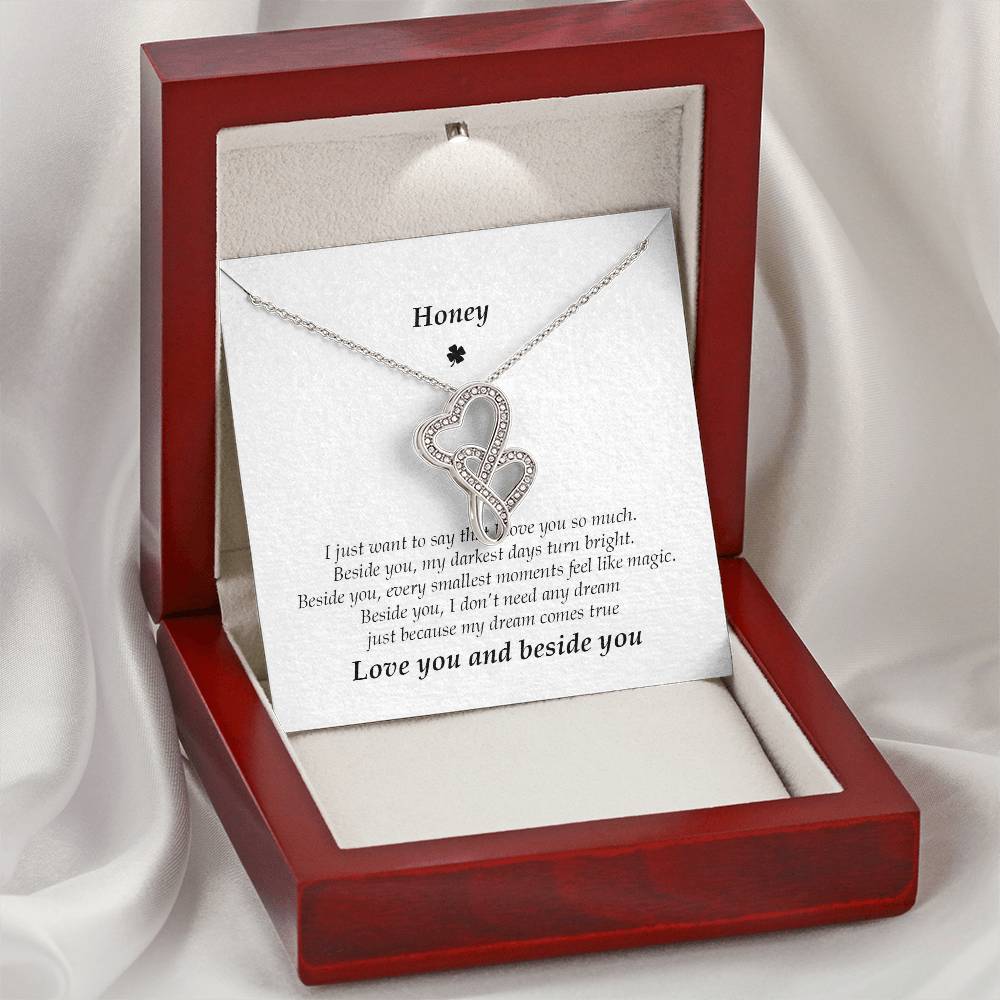 Double Hearts With Double Love Necklace Double Hearts Necklace