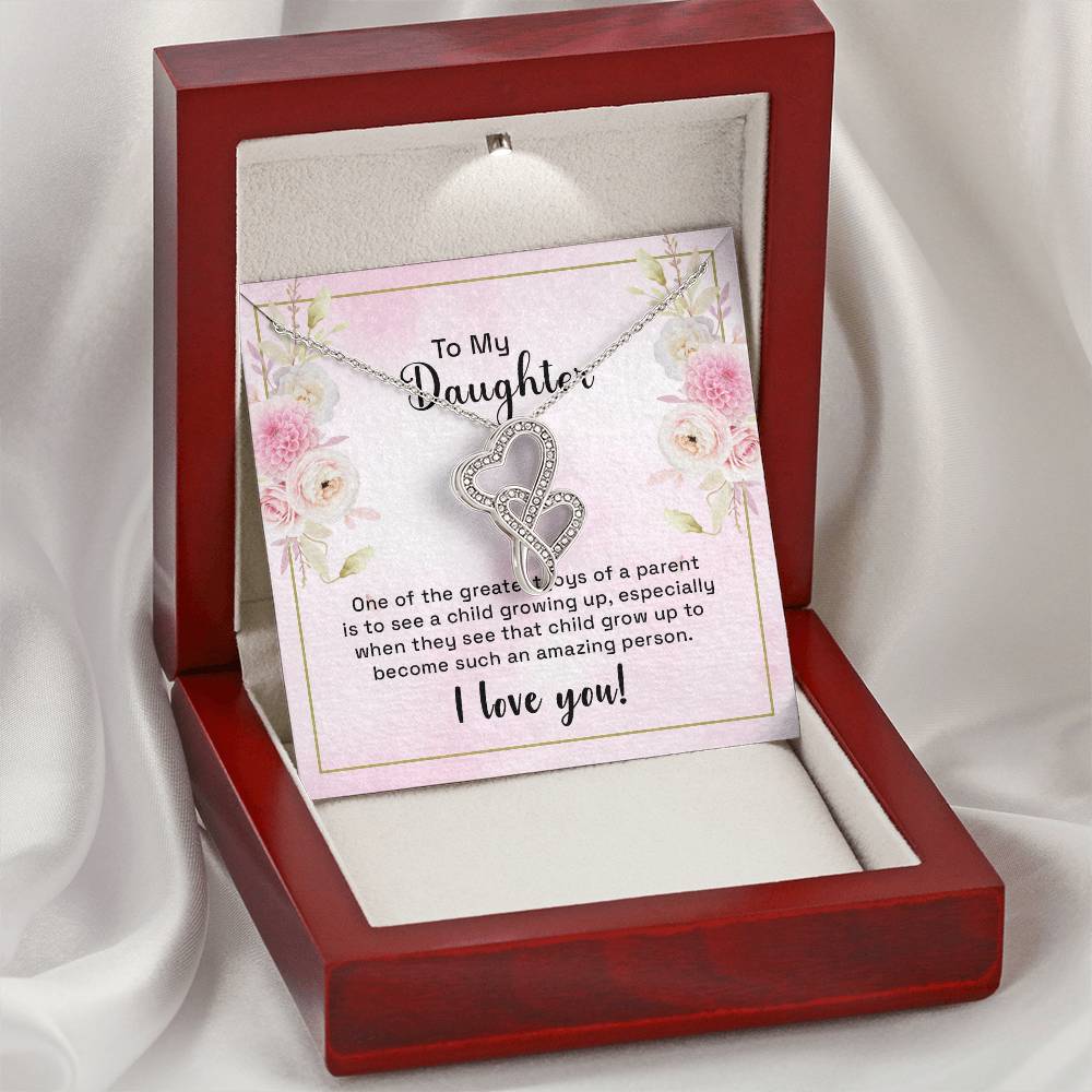 To My Daughter One Of The Greatest Joys  Double Hearts Necklace