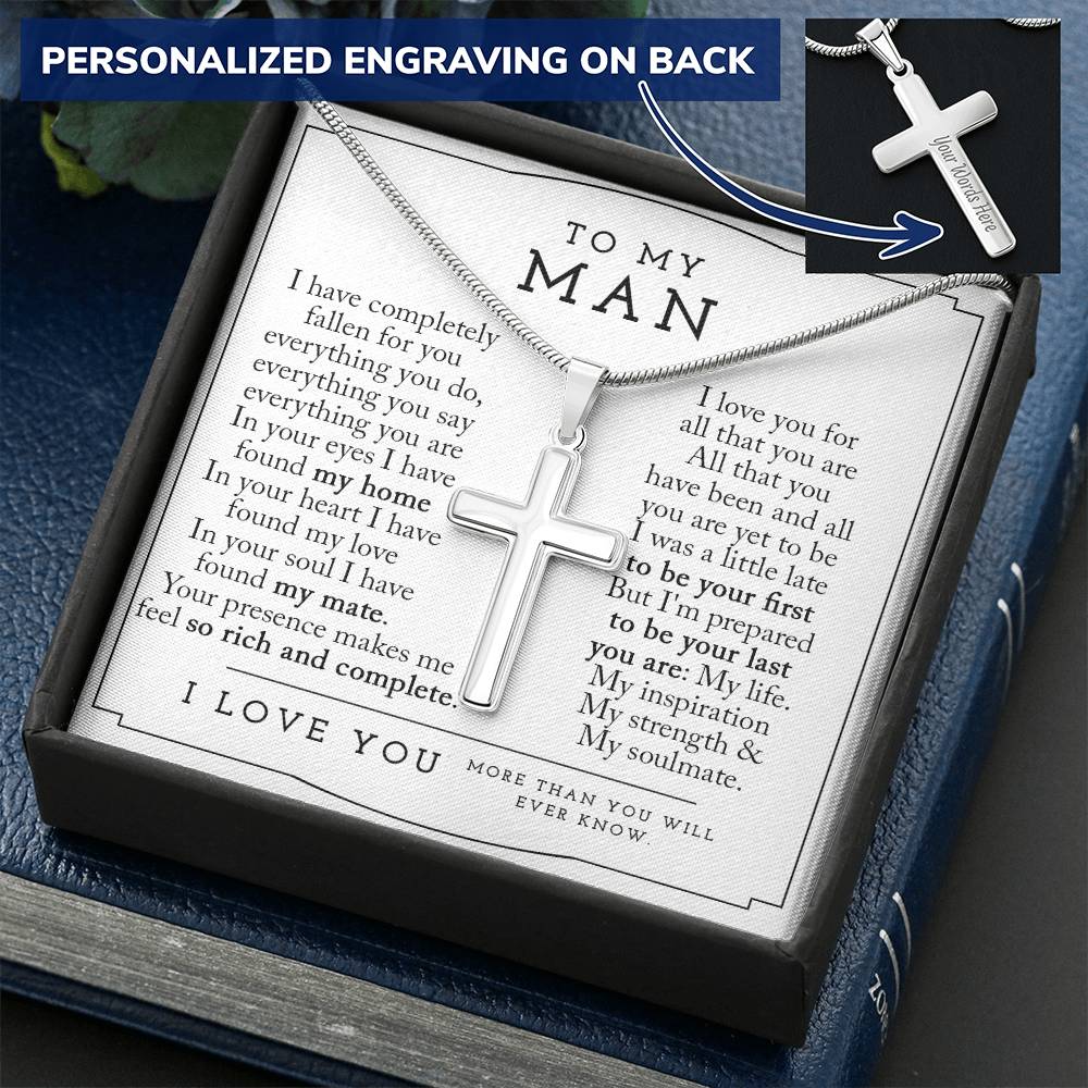 Cross Necklace Gifts For Boyfriend Boyfriend Anniversary Gift Christian Cross Necklace For Boyfriend Customize Engraved Cross Necklace