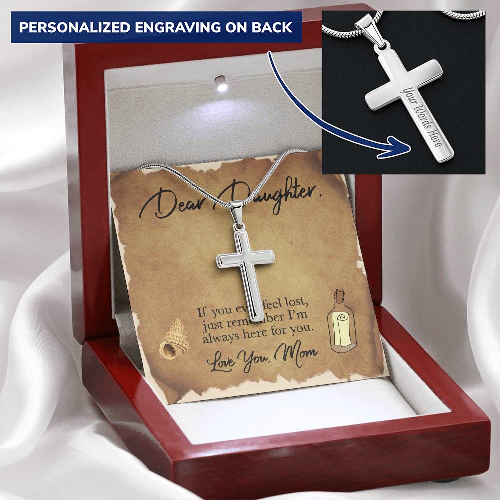 Feel Lost Love Mom - Cross Necklace New Arrival Customize Engraved Cross Necklace