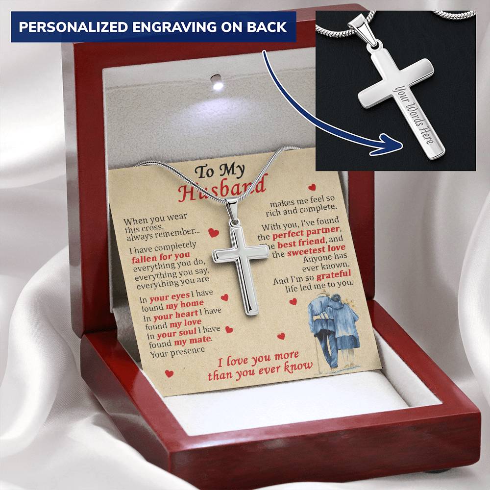 For Husband - The Best Friend - Cross Customize Engraved Cross Necklace