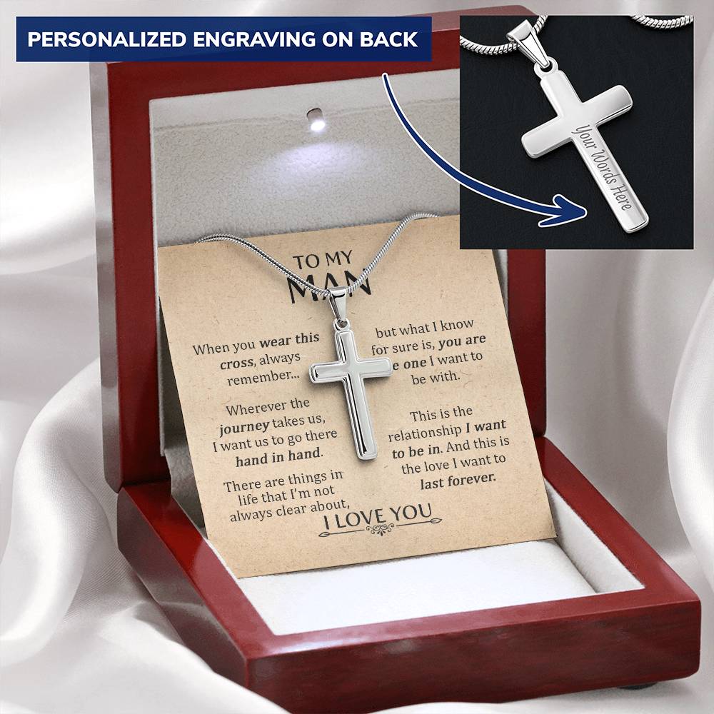 For Your Man - When You Wear This Cross Always Remember 1 - Cross Customize Engraved Cross Necklace