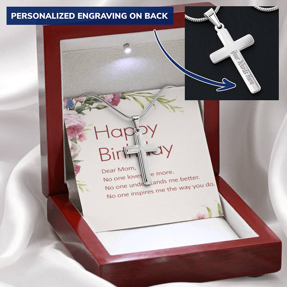 Birthday Gift For Mother  Best Birthday Gifts For Mom Customize Engraved Cross Necklace