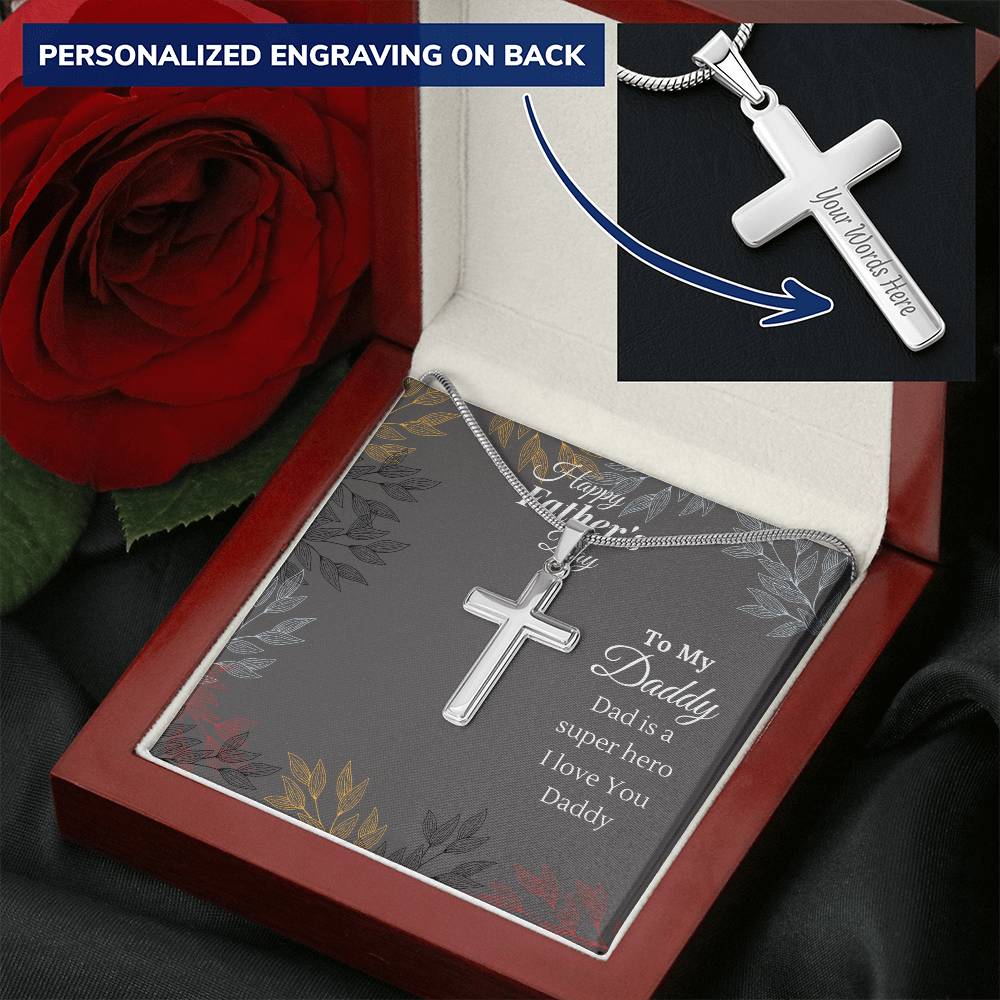 Cross Necklace For Father Cross Necklace For Dad Dad Gift From Daughter Gift For Dad  Father Gift From Daughter Customize Engraved Cross Necklace