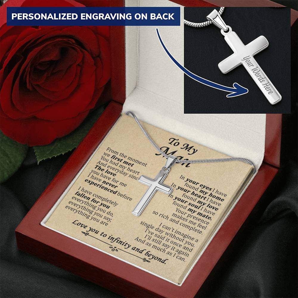 For Your Man - The Love You Have For Me - Cross Customize Engraved Cross Necklace
