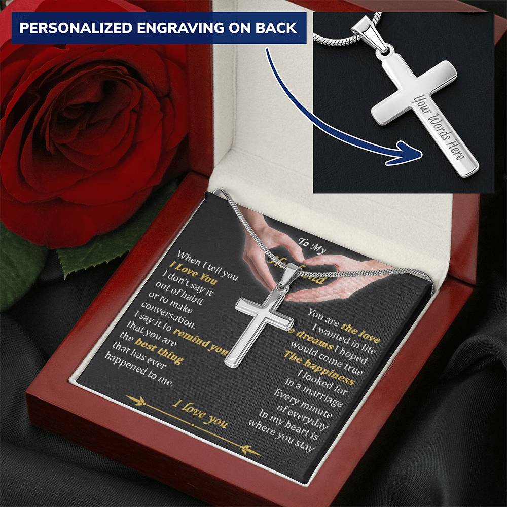 For Husband - The Best Thing To Me - Cross Customize Engraved Cross Necklace
