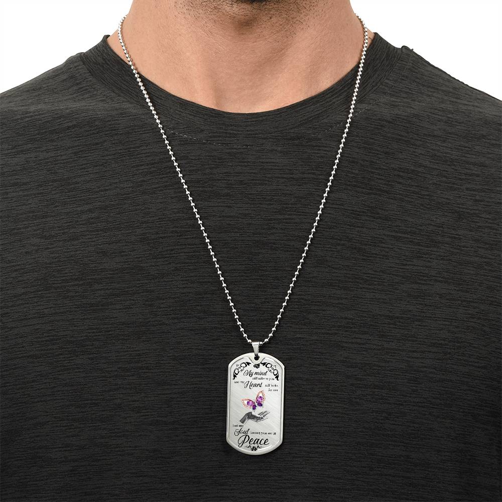 Memorial Necklace - Gifts For Men, Women - In Memory Of Mom, Dad - In Memory Of Husband, Wife - Memorial Gift - Army Tag Necklace, Dog Tag Necklace