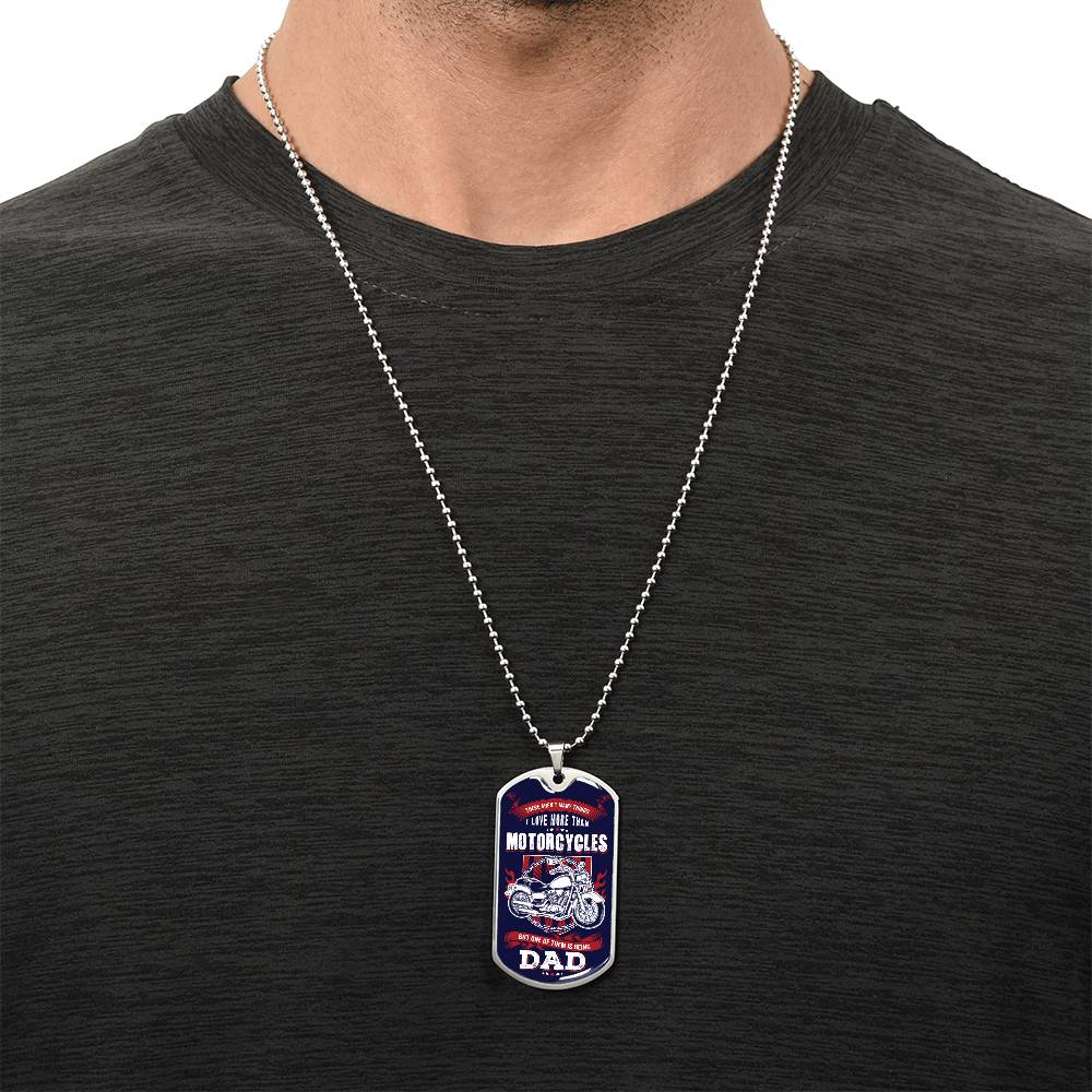 Dogtag Necklace For Bike Dad - Army Tag Necklace, Dog Tag Necklace