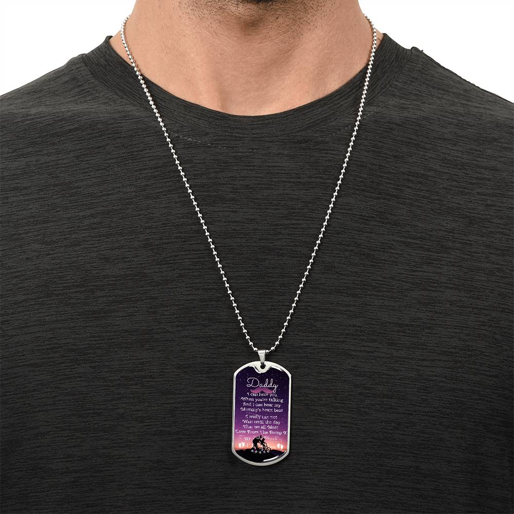 Daddy Happy First Father's Day New Dad - Army Tag Necklace, Dog Tag Necklace