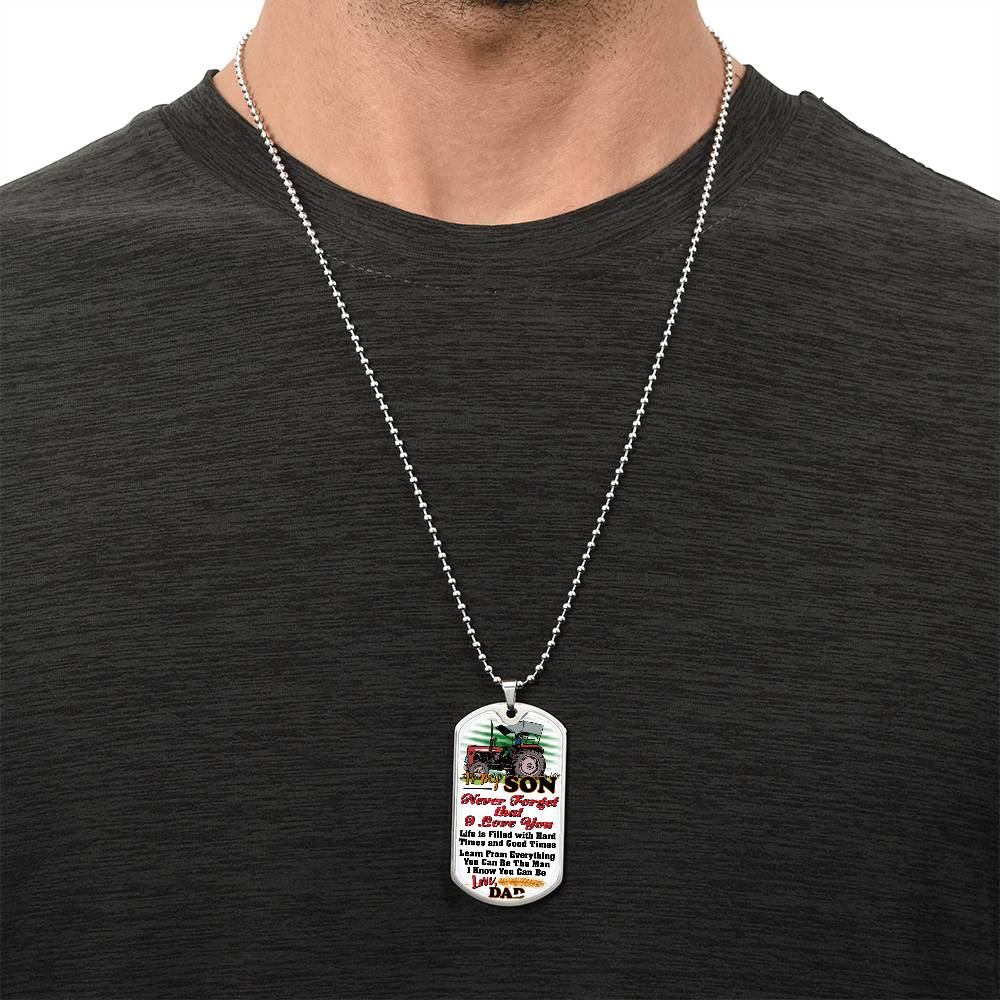Farmer's Son - Premium Dog Tag - Army Tag Necklace, Dog Tag Necklace