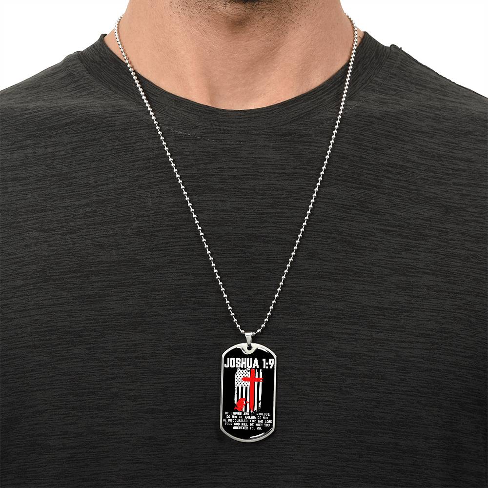 To My Strong And Courageous Dad Gift For My Father - Army Tag Necklace, Dog Tag Necklace