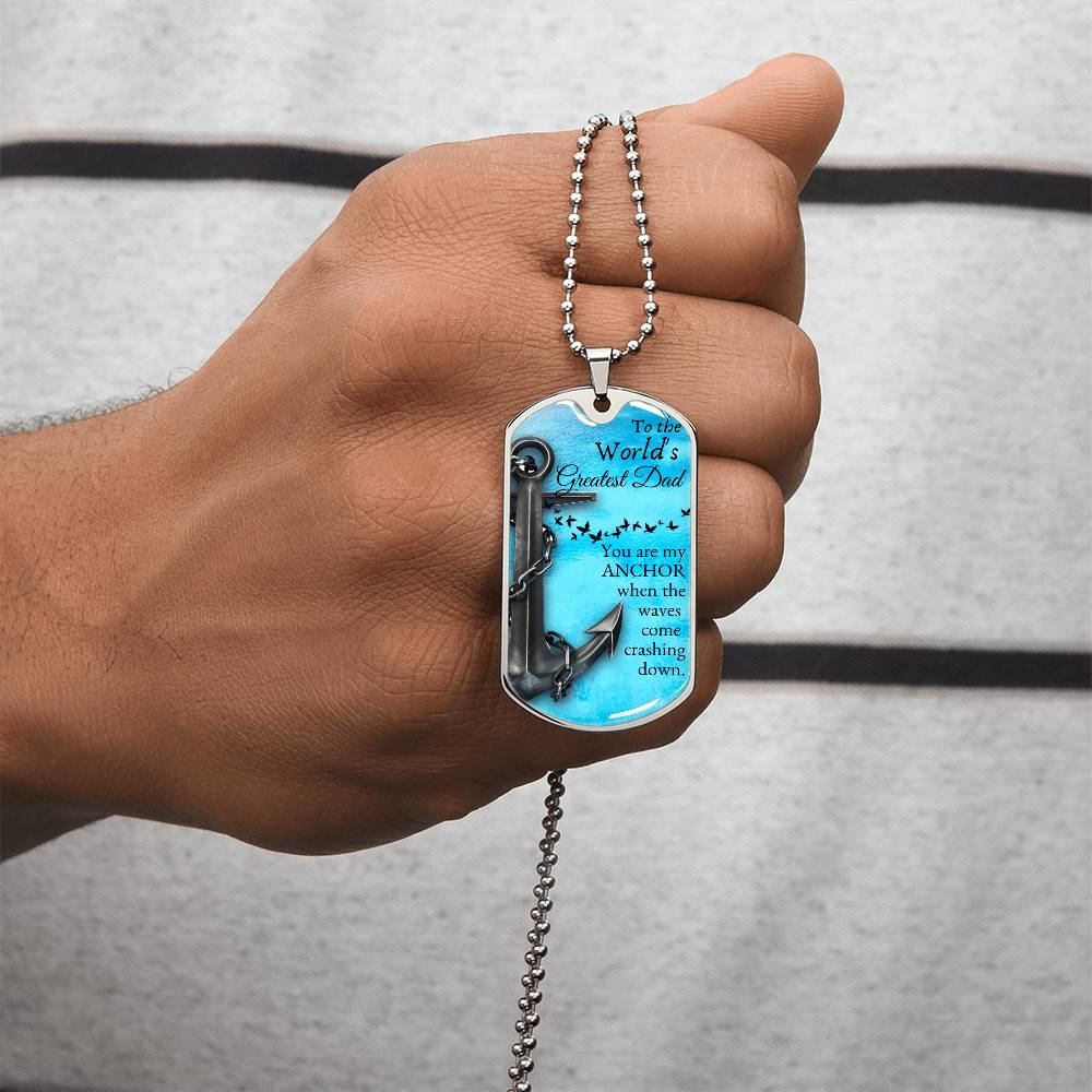 Greatest Dad - Army Tag Necklace, Dog Tag Necklace
