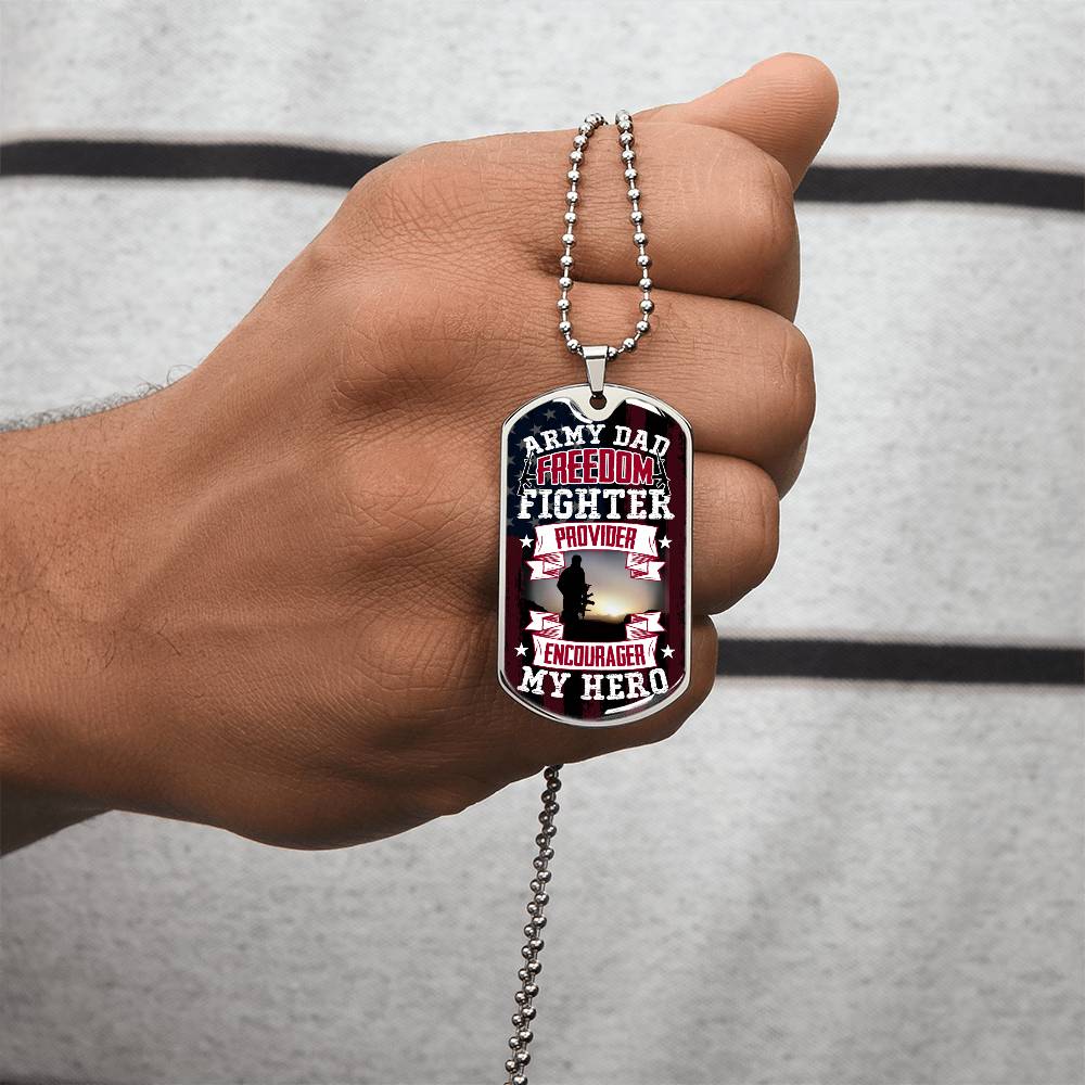 Army Dad Hero - Army Tag Necklace, Dog Tag Necklace