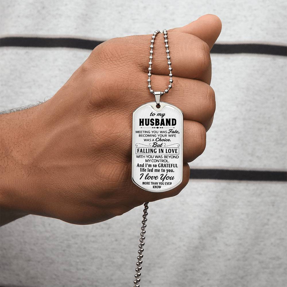 Gift For Husband - So Grateful - Dog Tag - Army Tag Necklace, Dog Tag Necklace