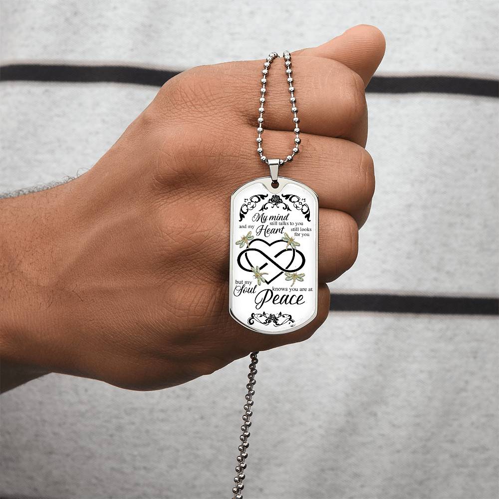 Memorial Necklace - Gifts For Men, Women - In Memory Of Mom, Dad - In Memory Of Husband, Wife - Memorial Gift - Army Tag Necklace, Dog Tag Necklace