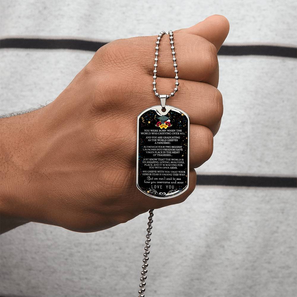 Graduation Dog Tag - Army Tag Necklace, Dog Tag Necklace