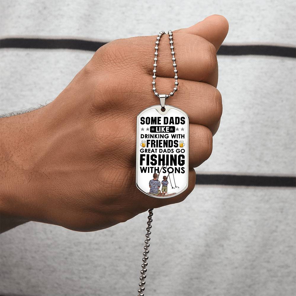 Fisher Dad - Necklace - Father's Day Gift - Army Tag Necklace, Dog Tag Necklace