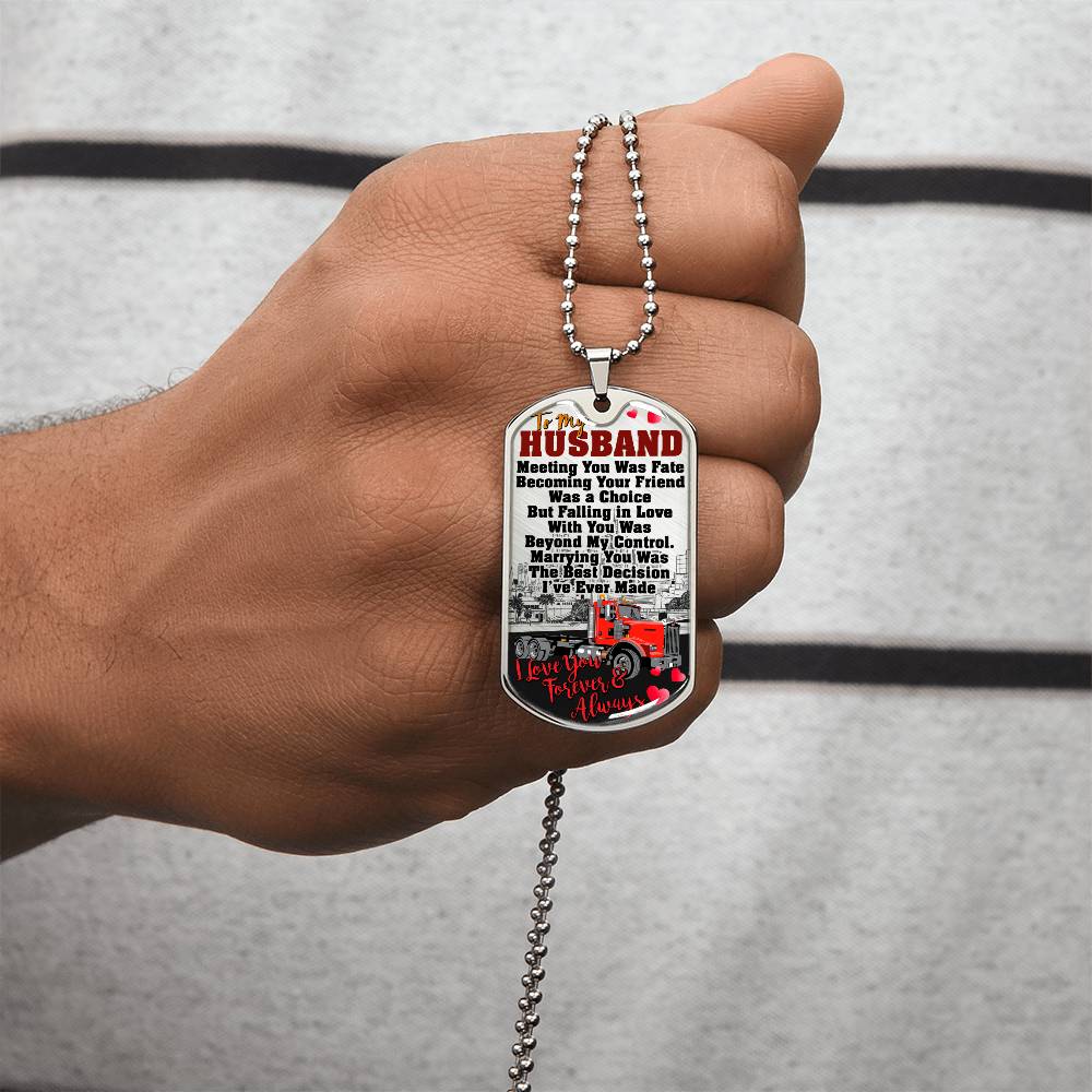 Dog Tag Necklace Gift - Driver Profession - Driver Husband Gift - Gift From Wife - Driver's Wife - Driver Jobs - Army Tag Necklace, Dog Tag Necklace