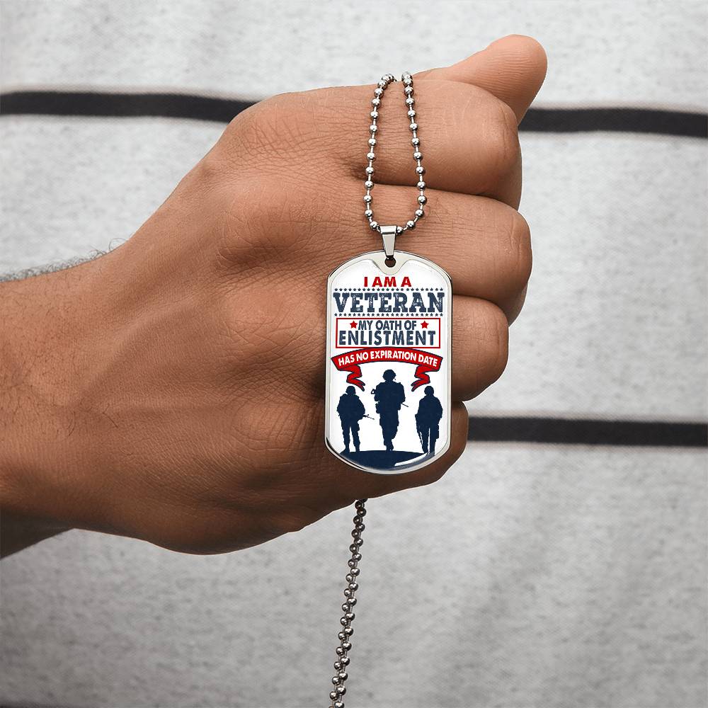 I Am A Veteran - Luxury Dog Tag Gift For Veteran Dad Christmas Gift, Daddy Necklace Daddy Dog Tag Daddy Necklace - Army Tag Necklace, Dog Tag Necklace