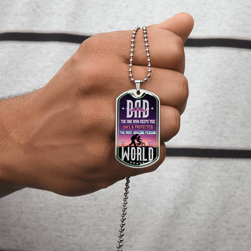 Father's Day Dog Tag Necklace - Army Tag Necklace, Dog Tag Necklace