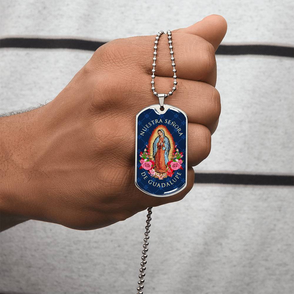 Nuestra Señora De Guadalupe Luxury Dog Tag Necklace - Army Tag Necklace, Dog Tag Necklace