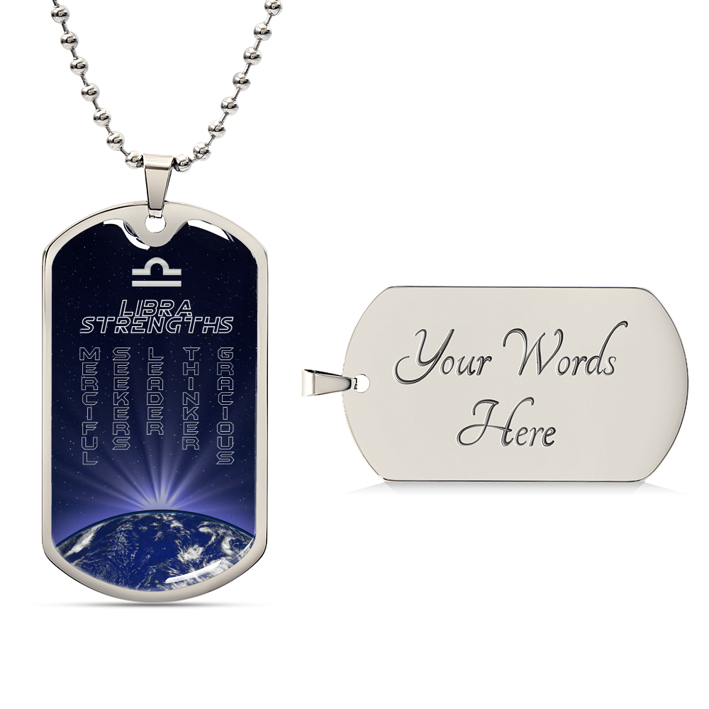 Libra Personalized Dog Tag Necklace - Army Tag Necklace, Dog Tag Necklace