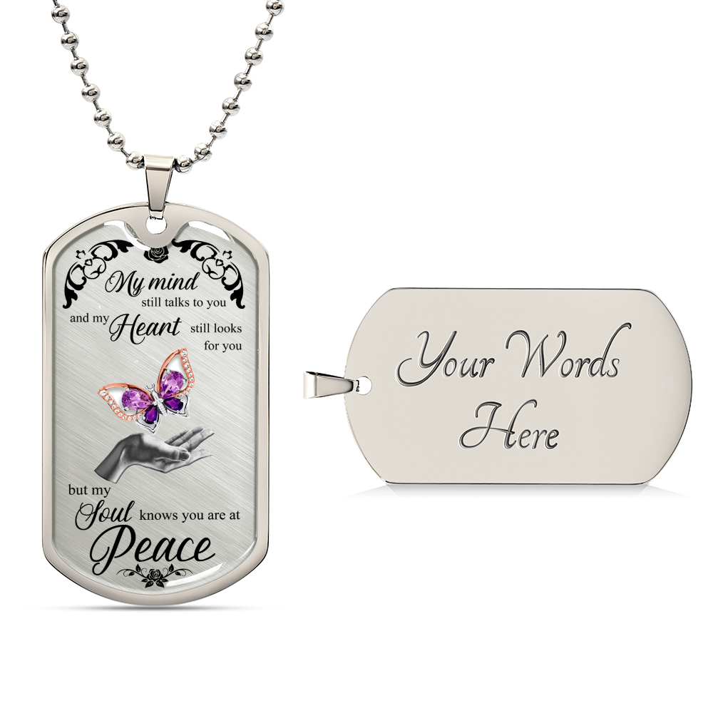 Memorial Necklace - Gifts For Men, Women - In Memory Of Mom, Dad - In Memory Of Husband, Wife - Memorial Gift - Army Tag Necklace, Dog Tag Necklace