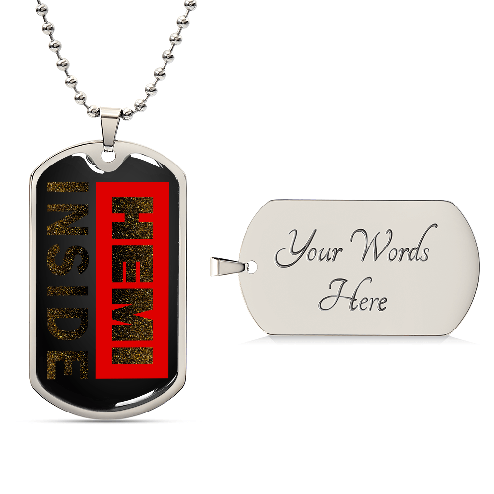 Hemi Inside - Locket For Hemi Lovers - Army Tag Necklace, Dog Tag Necklace
