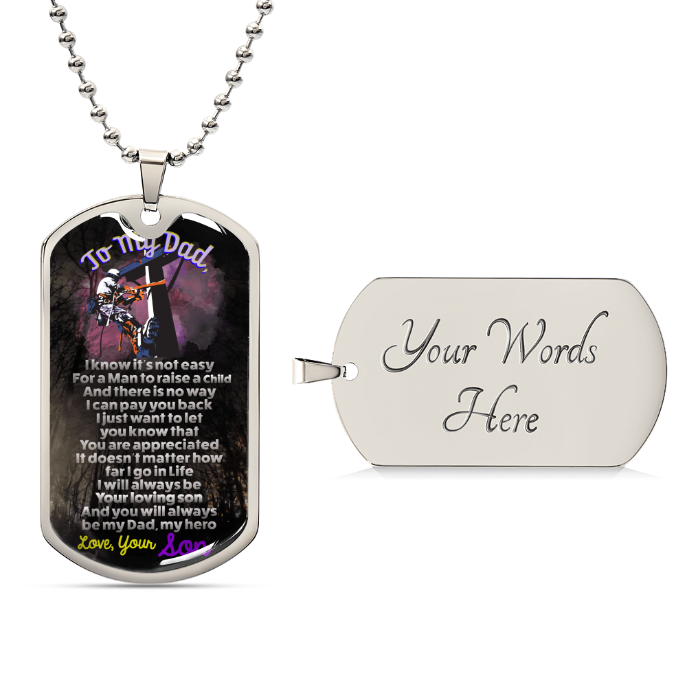 Gift For Electrician Dad - Electrician Dad Gift - Necklace For Electrician Dad - Fathers Day - Dad Dog Tag Necklace - Army Tag Necklace, Dog Tag Necklace