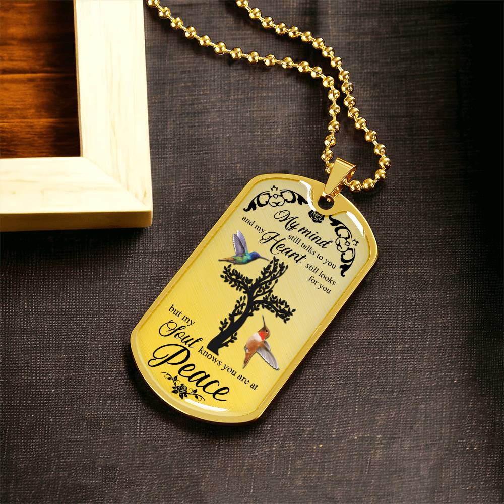 Hummingbirds Tree Of Life Faith Cross Luxury Dog Tag - Army Tag Necklace, Dog Tag Necklace