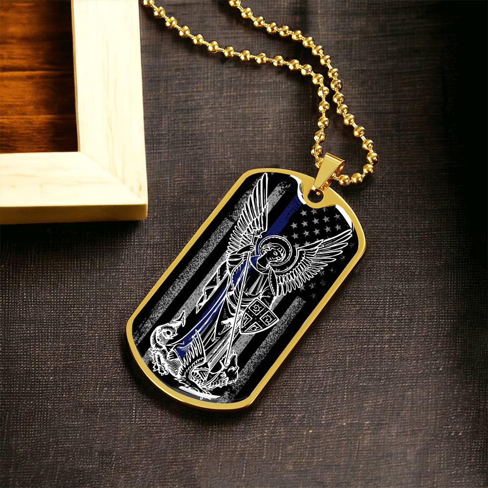 Dog Tag Necklace - Saint Michael - Saint Pendant - Catholic Saint - Talisman - Angel - Saint Of War - Archangel - Gift For Michael - Army Tag Necklace, Dog Tag Necklace