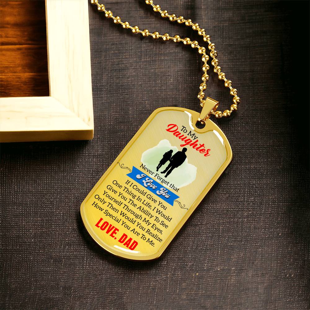 Gift For Daughter - Gift For Her - Daughter Birthday - Gift From Mom - Mother Daughter Gift - Birthday Necklace - Army Tag Necklace, Dog Tag Necklace