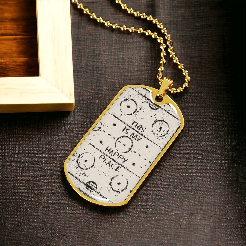 This Is My Happy Place Necklace You Are My Happy Place With An Accent Bead Of Your Choice - Army Tag Necklace, Dog Tag Necklace