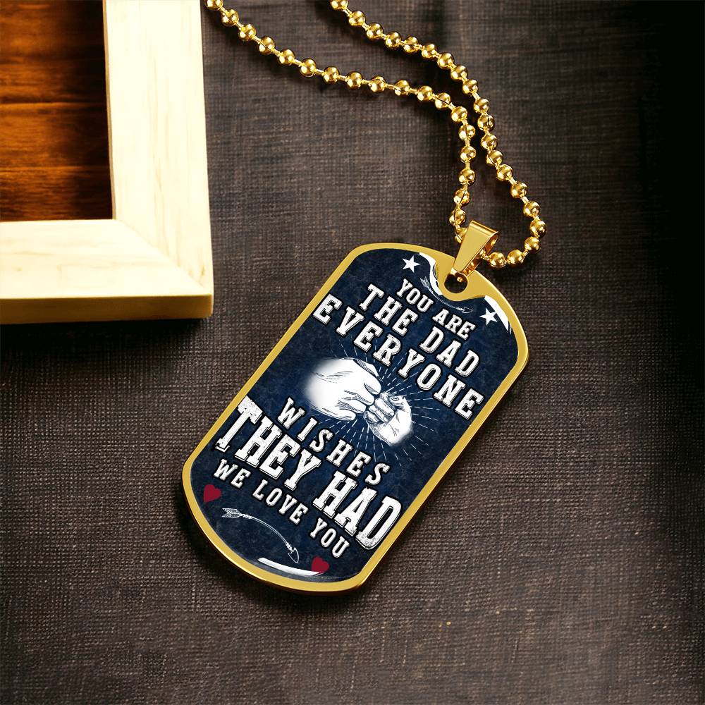 Fathers Day Necklace From Daughter, Son, Wife - Father's Day Necklace With Names - Dad Necklace For Fathers Day - Army Tag Necklace, Dog Tag Necklace