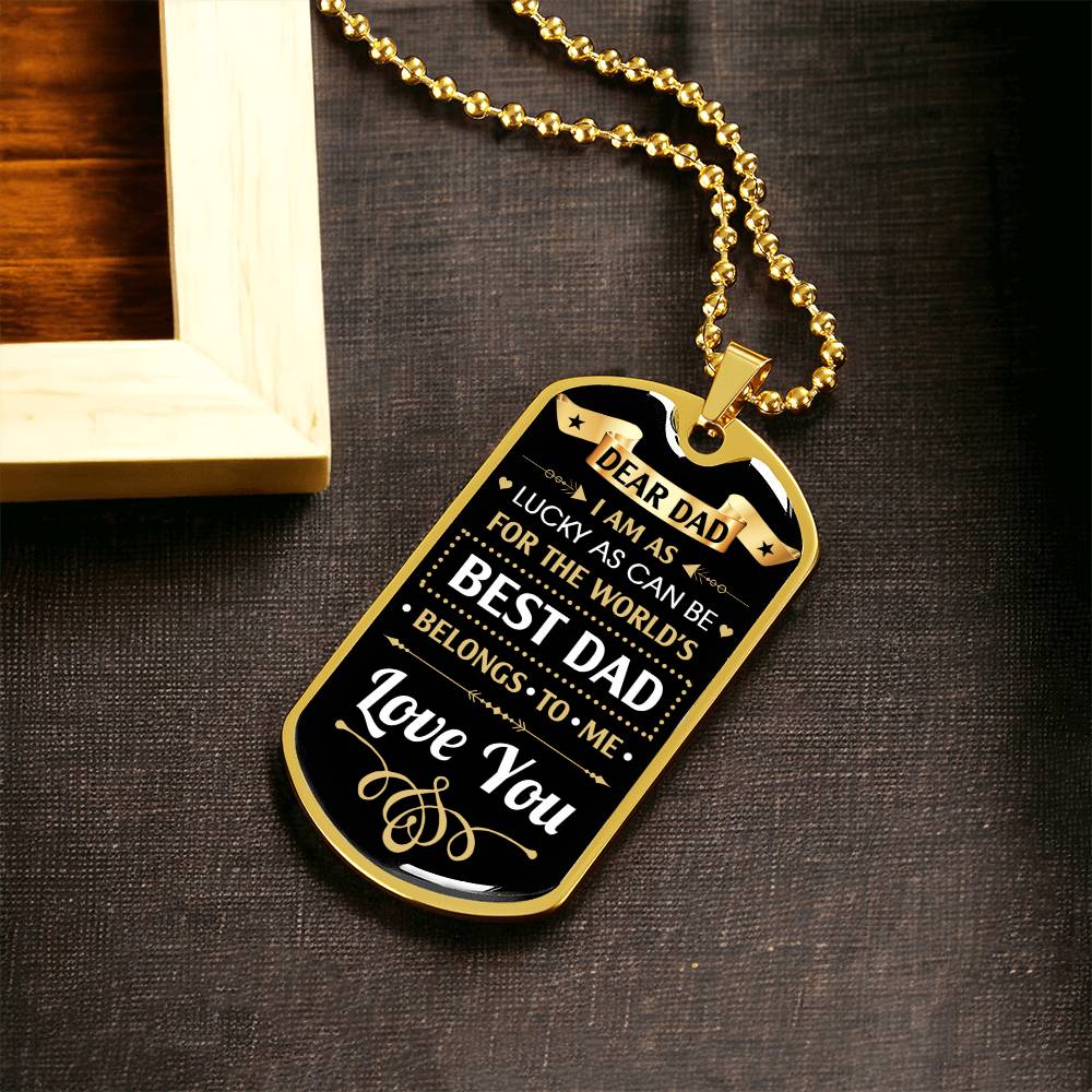 World's Best Dad - Dog Tag Necklace - Army Tag Necklace, Dog Tag Necklace