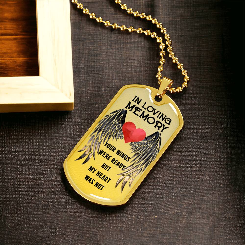Memorial Jewelry Necklace - Loss Of A Loved One - Family Bereavement - Rest In Peace - Infant Loss - Father Loss - Army Tag Necklace, Dog Tag Necklace