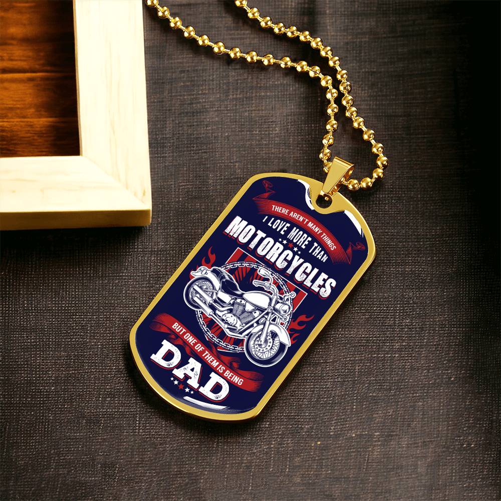Dogtag Necklace For Bike Dad - Army Tag Necklace, Dog Tag Necklace