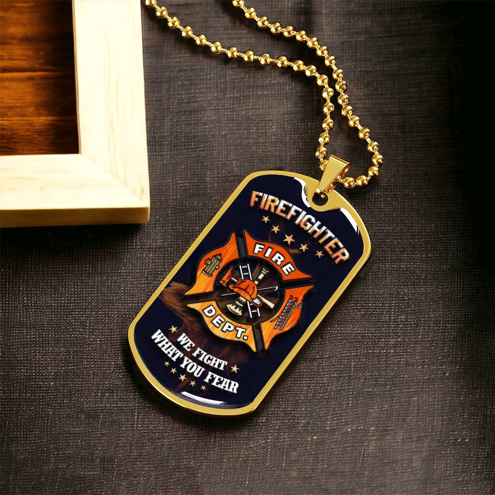 Collection Dad - Firefighter Necklace - Army Tag Necklace, Dog Tag Necklace