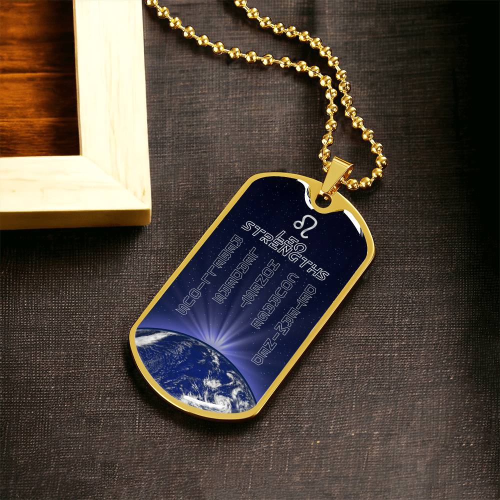 Leo Ball Chain Dog Tag Necklace - Army Tag Necklace, Dog Tag Necklace
