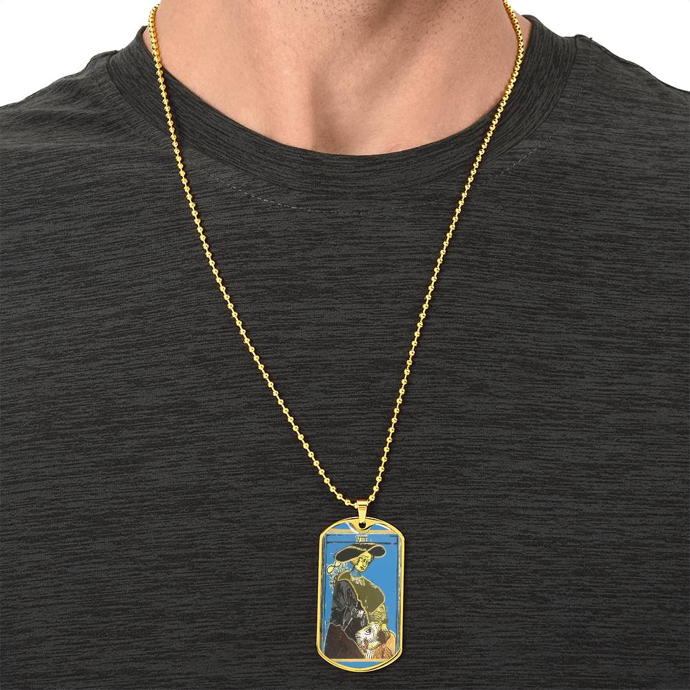 Strength Tarot Pendant Necklace - Army Tag Necklace, Dog Tag Necklace