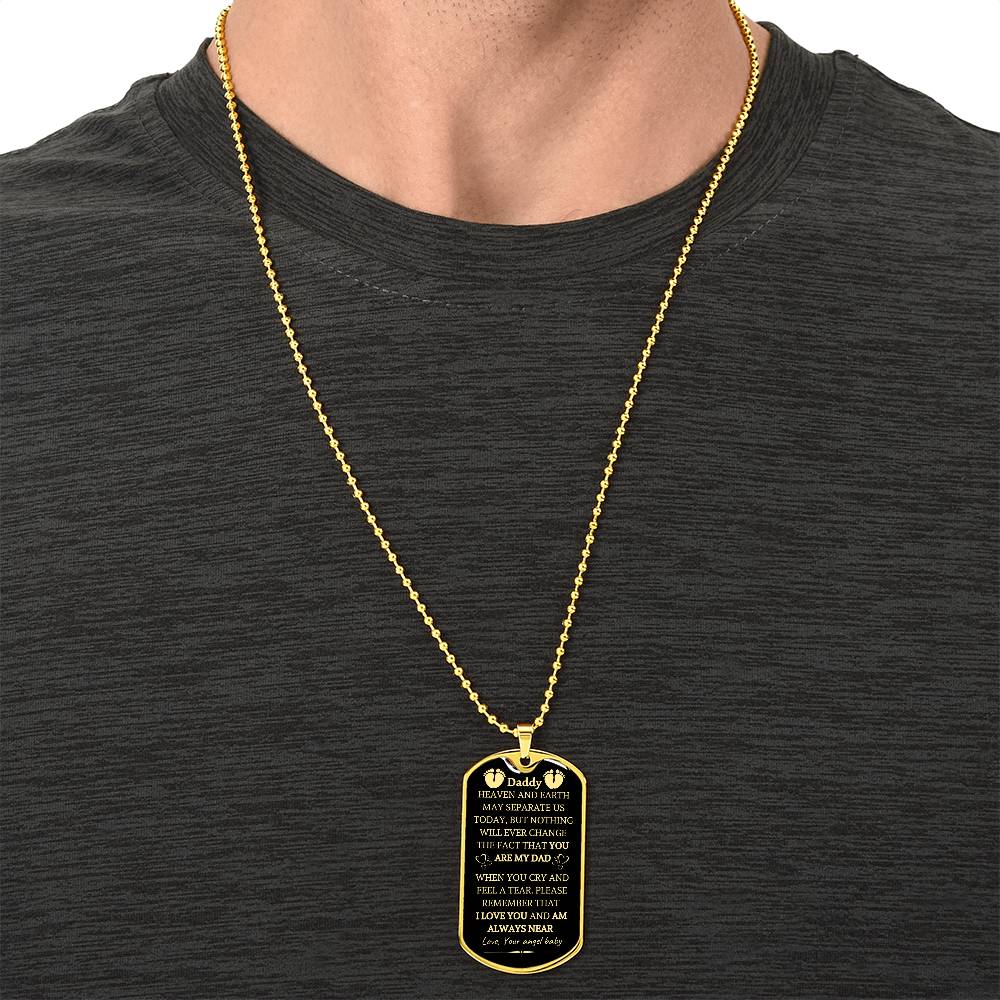 Gift From Baby - Father's Day Men's Necklace, Birthday Gift, Jewelry For Father, Dad Pendant Necklace Dog Tag Dad Gift Ideas - Army Tag Necklace, Dog Tag Necklace