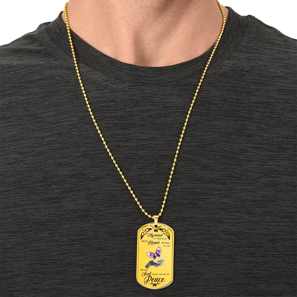 Memorial Necklace - Gifts For Men, Women - In Memory Of Mom, Dad - In Memory Of Husband, Wife - Memorial Gift - Army Tag Necklace, Dog Tag Necklace