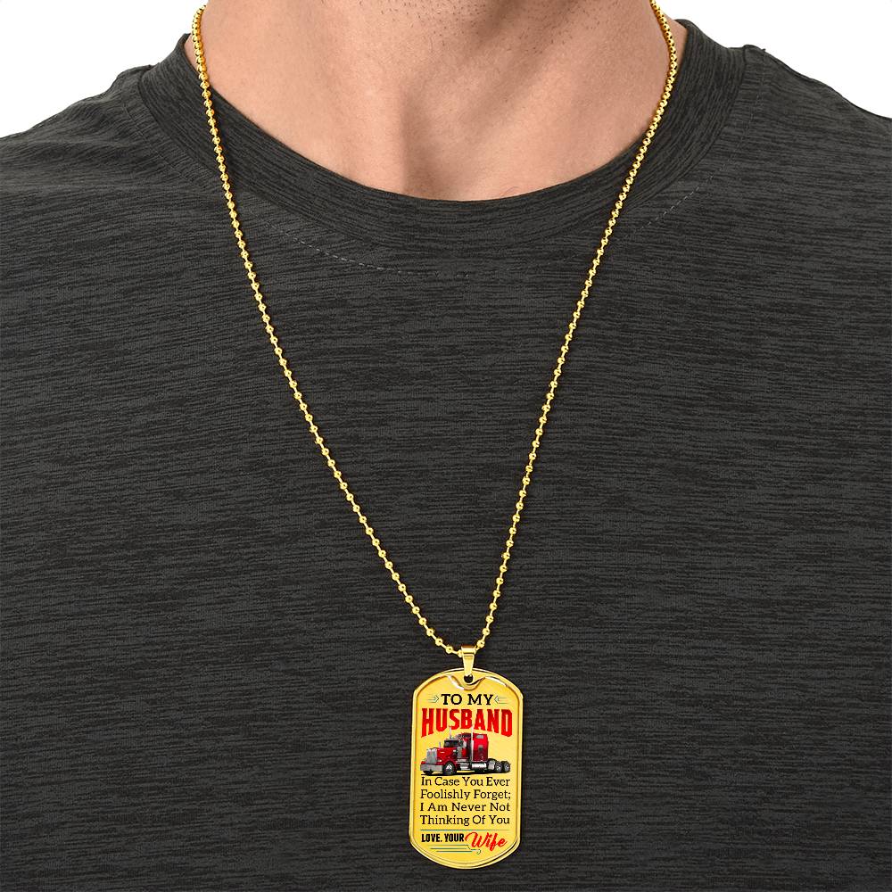 Gift For Trucker - Premium Dog Tag - Army Tag Necklace, Dog Tag Necklace