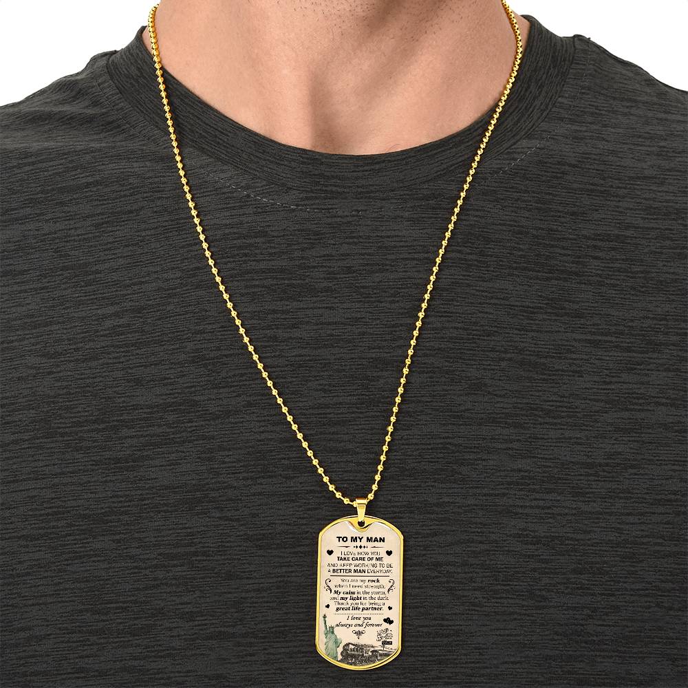 Gift For Your Man - Take Care Of Me - Dog Tag - Army Tag Necklace, Dog Tag Necklace