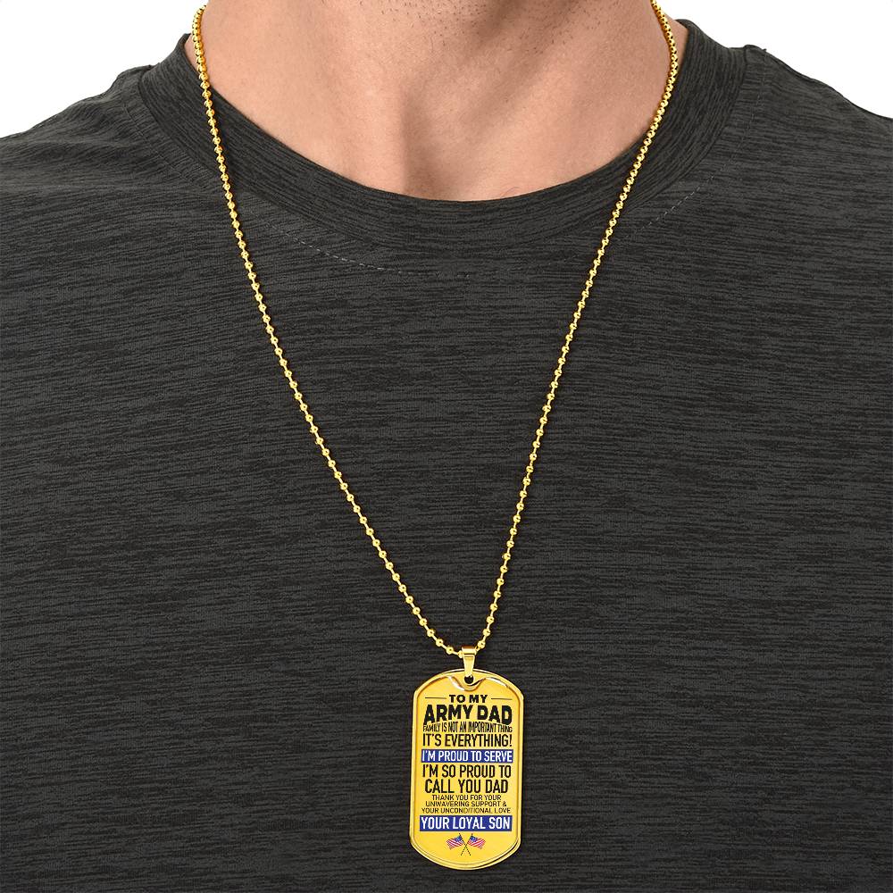To Army Dad - From Loyal Son - Army Tag Necklace, Dog Tag Necklace