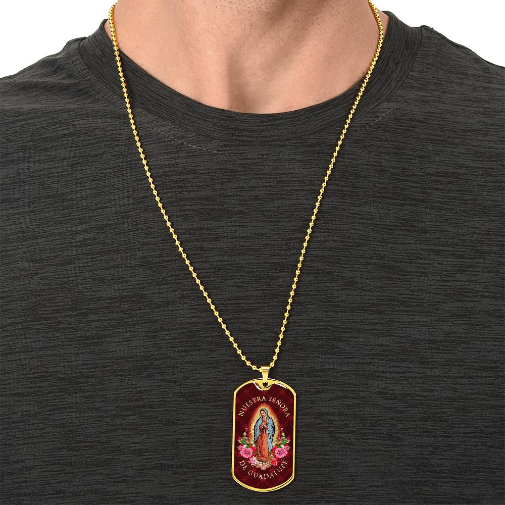 Nuestra Señora De Guadalupe Luxury Dog Tag Necklace - Army Tag Necklace, Dog Tag Necklace
