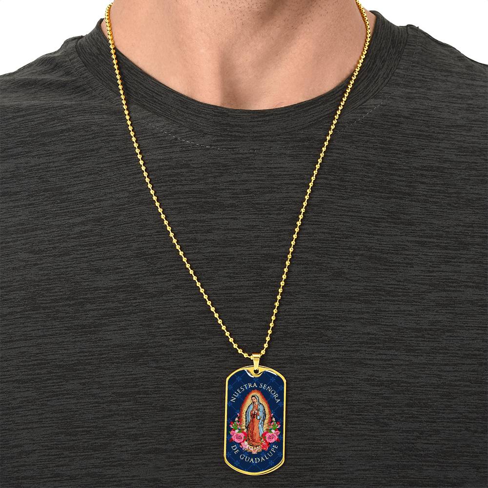 Nuestra Señora De Guadalupe Luxury Dog Tag Necklace - Army Tag Necklace, Dog Tag Necklace
