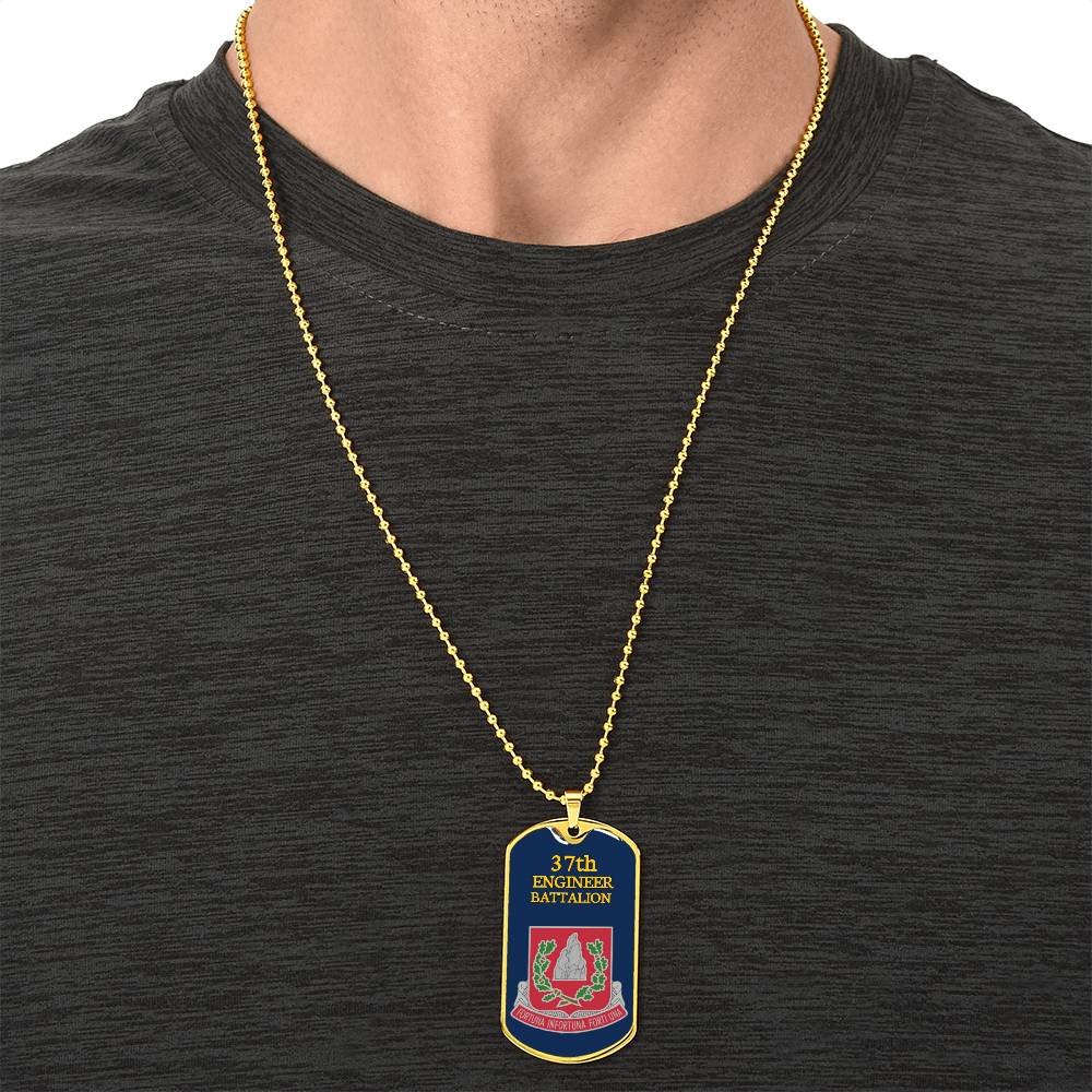 Awesome Dog Tag For 37Th Engineer Battalion - Army Tag Necklace, Dog Tag Necklace